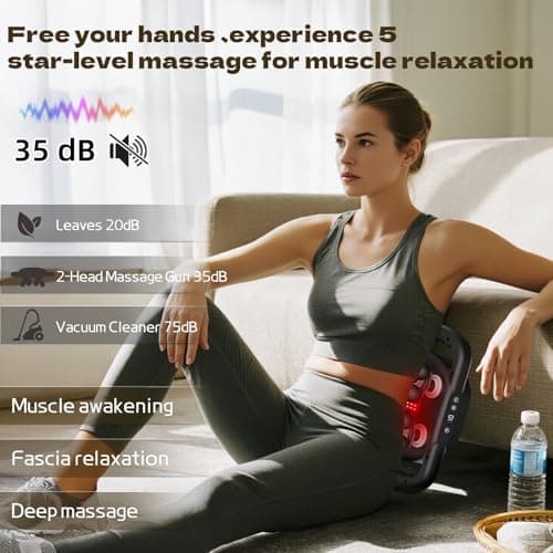12 Head Massage Gun Deep Tissue with 9 Levels & 9 Modes,Cordless Electric Percussion Massager Tool for Back/Neck/Shoulder/Hand/Leg/Feet/-Full Body Muscle Pain Relief,Ideal Gifts for Men/Women/Mum/Dad 4