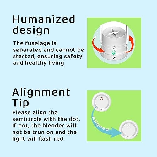 Asa Vea Portable Blender, Mini Blender for Smoothies and Shakes with 4 Blades, 11 Oz Personal Size Blender with Travel Lid and USB Rechargeable for Kitchen, Office, Gym (Pink) 6