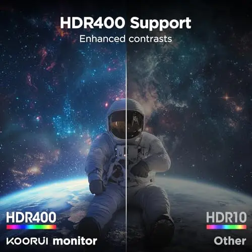 KOORUI 34-inch Ultrawide Curved WQHD 3440×1440 Gaming Monitor, 165Hz 144Hz Curved 1000R- PIP/PBP, 1ms(MPRT) with DisplayHDR 400, FreeSync Premium, 75 * 75mm VESA, HDMI/DisplayPort, 34E6UC 6