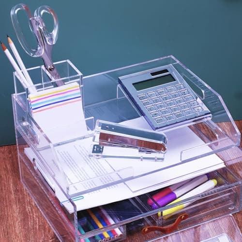 EXPUTRAN Acrylic Stapler,Clear and Silver-Tone Hardware, Beautiful Desk Accessory for Office Home or School,Takes Standard 24/6 or 26/6 Staples 5