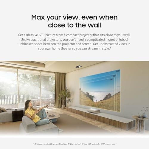 Samsung 120-Inch Class LPU7D Series The Premiere Ultra Short Throw 4K AI Smart TV Laser Projector for Home Theater w/ Gaming Hub, Vision Boost, Powerful Sound, Alexa Built-In, SP-LPU7DSA, 2024 5