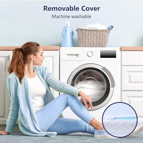 Memory Foam Mattress Topper - 3 Inch Gel Mattress Pad for Pressure Relief, Premium Soft Cooling Sleep Bed Topper, Non-Slip Design with Removable Cover, CertiPUR-US Certified (White, Queen) 6