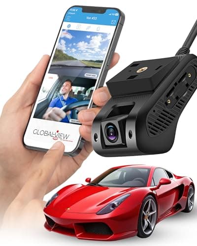 Global View The Eagle Live Streaming Vehicle Dash Cam - 4G LTE, Subscription Required, Dual Front & Cabin Interior Camera - Live Video Streaming Car Camera, GPS Tracking, Geofence Alerts & App Support