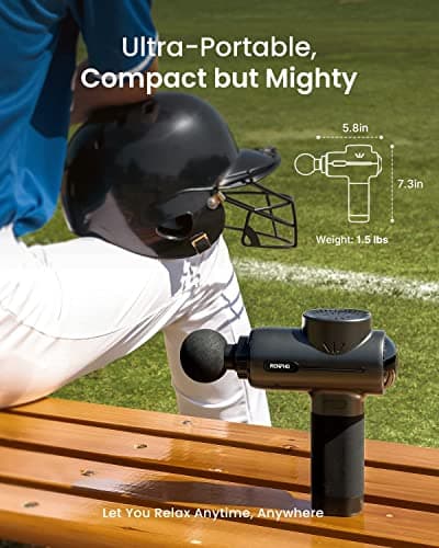 RENPHO Massage Gun Deep Tissue, Birthday Gifts for Women Men, Portable Percussion Massager for Back and Neck, Handheld Device with Carry Case, Active 7