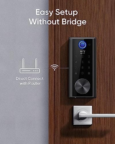 eufy Security Smart Lock S230, Keyless Fingerprint Lock for Front Door, Easy Installation, Built-in Wi-Fi, Reliable App for Remote Access, One-Year Battery Life, BHMA Certified, IP65 Weatherproof 5