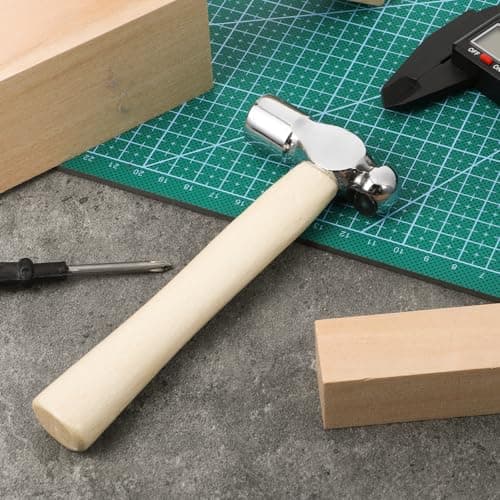 Mini Hammer with Wooden Handle, Ball Peen Hammer, Small Round Head Hammers Tool, Jewelry Making, Repairing, Carpentry, Crafting 7