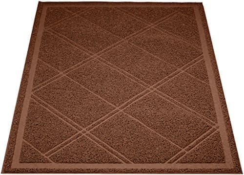 Amazon Basics Less-Mess Cat Litter Box Mat, 24" x 35", Unscented, Brown