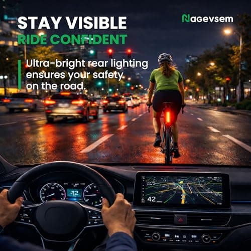 Nagevsem Bike Lights Set, LED Super Bright Rechargeable USB-C Headlight Front & Rear Back, Bicycle Light Kit for Night Riding in Mountain, 6+4 Modes, Waterproof Gift for Men, Women, Boys & Kids 8
