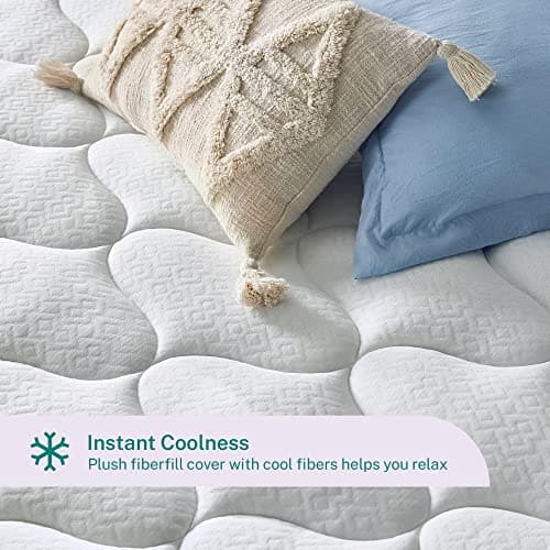 Sleep Innovations Cooling Comfort Gel Memory Foam Dual Layer Mattress Topper, 4 Inch, King Size, Pillow Top Cover 5