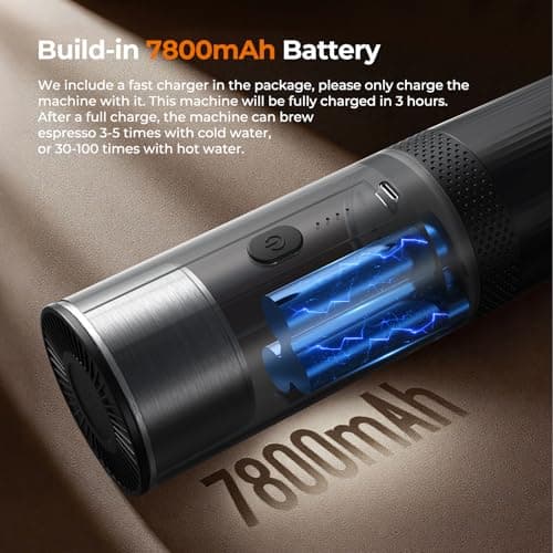 Narcissus Portable Electric Espresso Machine for Travel, 86.6 Watt 2-In-1 Travel Coffee Maker for Max 12g Coffee Powder or NS Capsules, 1.5 Pounds & 7800mAh Battery Capacity, Includes Quick Charger 5