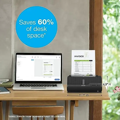 Epson Workforce ES-C220 Compact Desktop Document Scanner with 2-Sided Scanning and Auto Feeder (ADF) for PC as Well as Mac 6