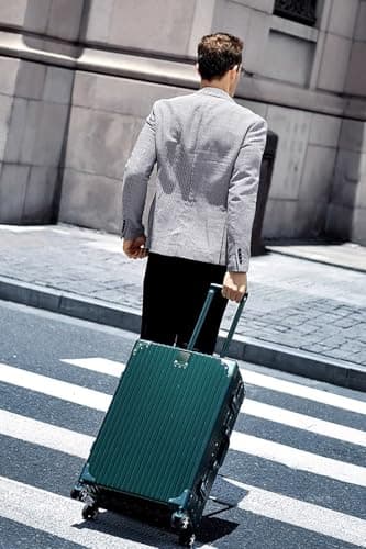 HotWay Carry On Luggage with Aluminum Frame, 20 Inch PC Hard Shell Suitcase with Spinner Wheels and TSA Lock, Lightweight Luggage for Travel (22x14x9 Airline Approved), Green 6