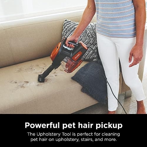 Shark Rocket Ultra-Light Corded Bagless Vacuum for Carpet and Hard Floor Cleaning with Swivel Steering (HV301), Gray/Orange 5