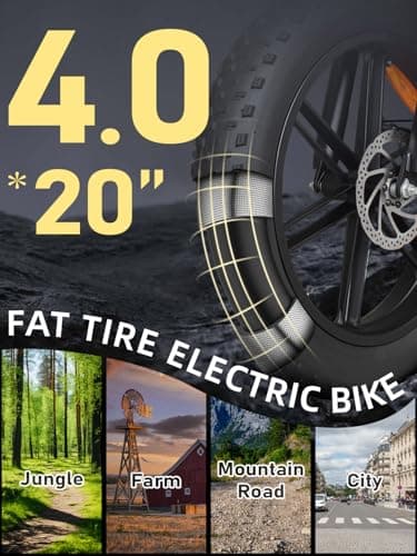DEEPOWER Electric Bike for Adults,1500W Peak Motor,30MPH Ebike,48V 960WH Battery, 35-50 Miles,20" Fat Tire Electric Dirt Bike, Shaman0 7-Speed Ebikes 8