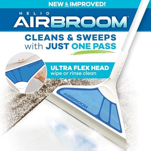 Helio AirBroom 3 Piece Kit All Surface Sweeper and Squeegee for Wet and Dry Cleaning Dust, Dirt, Liquids, Pet Hair, Tile, Hardwood Floors, Carpet, Furniture, Windows, Shower Doors As Seen on TV 8