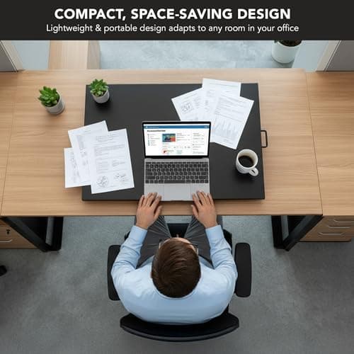 Mount-It! Standing Desk Converter 32" x 22" – Sit Stand Desk Riser with Gas Spring Lift, Slim 2.5" Low Profile, Height Adjustable Desktop Workstation, Preassembled Sit-Stand Solution for Home & Office 8