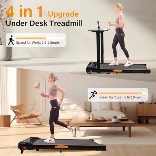 ACTFLAME Walking Pad with Incline, Portable Treadmill for Home, 4 in 1 Walking Pad Incline with Remote Control 265LB Capacity, 2.5HP Compact Treadmill with LED Display for Walking and Running 7