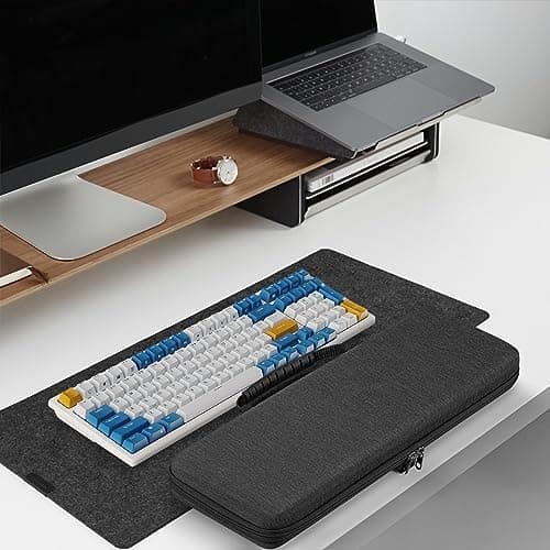 Geekria 90%-96% 100 Keys Keyboard Hard Shell Case, Compatible with Aula F99, RedThunder K95, Keychron K4 Pro/ V5 Max, Corsair Vanguard 96, EVA Travel Carrying Bag (Dark Grey) 6