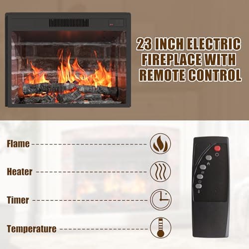 OUTGUAVA Electric Fireplace with Mantel, Corner Fireplace TV Stand, Entertainment Center with Hidden Drawer, Electric Fireplace Heater with Realistic Stacked Stone Surround for Living Room (White) 6