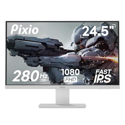 Pixio PX259 Prime White 24.5 inch (24 inch / 25 inch Equivalent) 280Hz (144Hz Supported) Refresh Rate FHD 1080p Resolution Fast IPS Panel 1ms GTG Response Time White Gaming Monitor with Adaptive Sync