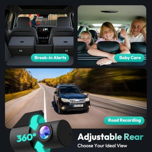 BOTSLAB 4K Dash Cam Front and Rear, 170° Ultra Wide 4K+2K Dashcam with ADAS, Night Vision, 24/7 Parking Mode, Sony STARVIS Sensor, WDR, Free 64GB SD Card, 5.8GHz WiFi, Built-in GPS, Loop Recording 8