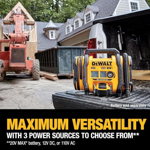 DEWALT Tire Inflator Portable Air Compressor 20V MAX, Car Air Pump with Automatic Shut Off, LED Light, Tool Only (DCC020IB) 5