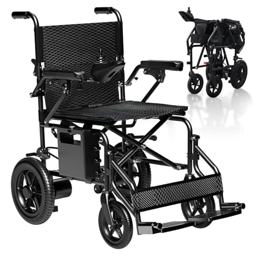 [2026 Upgrade] Hassky Electric Wheelchair for Adults Foldable, 15 Miles Range Motorized Wheelchair, All Terrain Power Wheelchairs for Seniors Supports Up to 350 lbs Black
