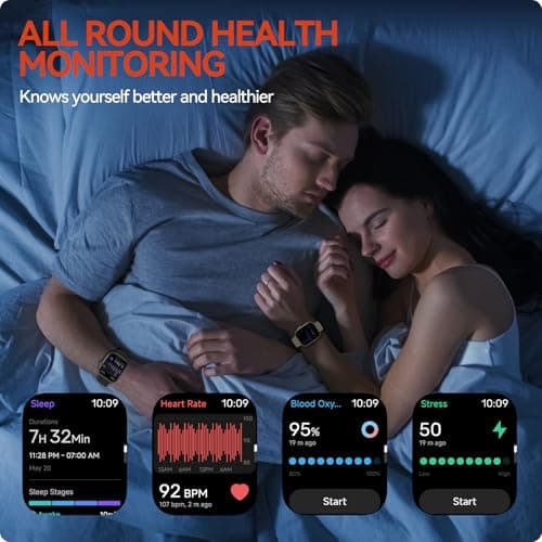 VPSTAY Smart Watch GPS Alexa Built-in 1.85" Smartwatch for Men Women (Answer/Make Call), 24/7 Spo2 Heart Rate Sleep Monitor, Pedometer, 3 ATM Waterproof Sport Watch for Android iOS 5