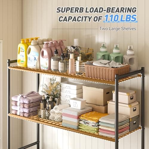 Raybee Laundry Sorter 3 Section Rolling Hamper Cart with Shelf 225L Large Basket Organizer Compartment Hampers for Room Organization and Storage Lockable Wheels, Black, W19R 5