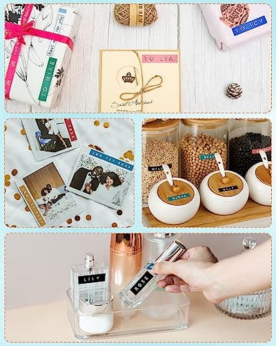 Memoqueen Green Embossing Label Maker with 6 Tapes, Portable Manual Vintage Label Writer,Old School Embossed Label Maker Printer for Office Home Organization and DIY Crafting 9