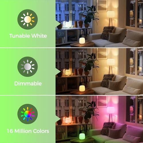 Lightinginside Matter Smart Light Bulbs 11W 1350LM 100W Equivalent, Compatible with Alexa/Siri/Apple Home/Google Home/SmartThings, A19 E26 WiFi RGBCW Color Changing Bulb,2.4G WiFi, ETL Listed, 4PCS 9
