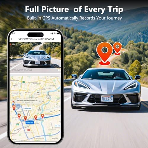 360° Dash Cam Front and Rear: 4 Channel 4K Dash Camera for Cars with GPS 5G WiFi and Free 128GB Card - Voice Control Car Dash Camera with G-Sensor Super Night Vision 24H Parking Monitor 6