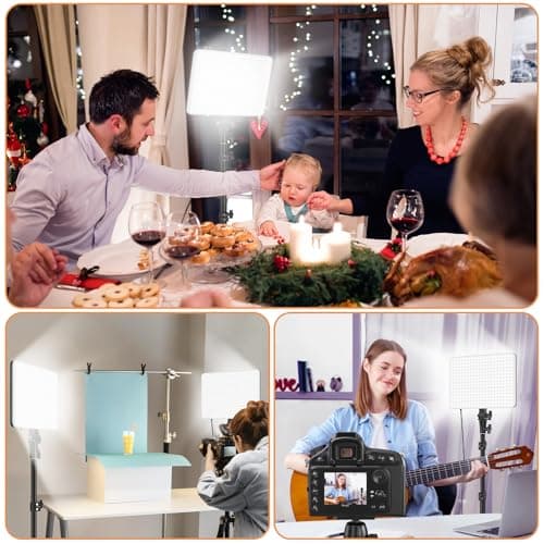 1-Pack LED Video Lighting Kit, Anautin 15W/1700Lux Photography Lighting with Tripod Stand, 2500-8500K Dimmable Streaming Light for Video Recording, Gaming, Podcast, Barber, Salon, TikTok, YouTube 7