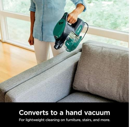 Shark Corded Stick Vacuum, Ultra-Lightweight, Swivel Steering, Powerful Deep-Cleaning, Floor-to-Ceiling Versatility, Converts to a Handheld Vacuum, Carpets & Hardfloor, Green, CS110EM 5