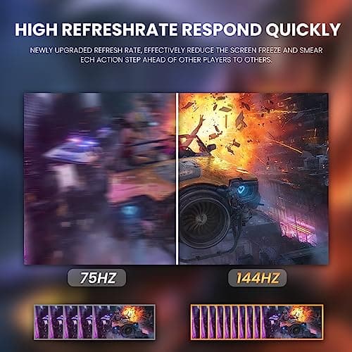 CRUA 32" Curved Gaming Monitor,144Hz 2k QHD(2560 * 1440P) Computer Monitors, 1800R VA Screen, PC Monitor Support FreeSync, 99% sRGB, Low Blue Light, with HDMI/DisplayPort, Support Wall Mount- Black 5