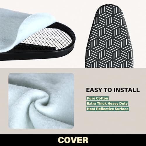 caius Ironing Board with Iron Rest, Ironing Area 43"x13" Heavy Duty, Easy to Fold 6