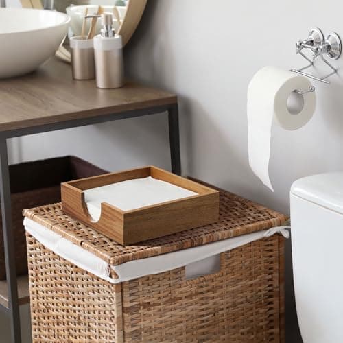 Acacia Wood Napkin Holder for Table, Napkins Holders For Paper Napkins, Flat Napkin Holder for Luncheon, Napkin Holders for Kitchen Dinner Table Decor, Napkin Dispenser for Indoor & Outdoor Use 6