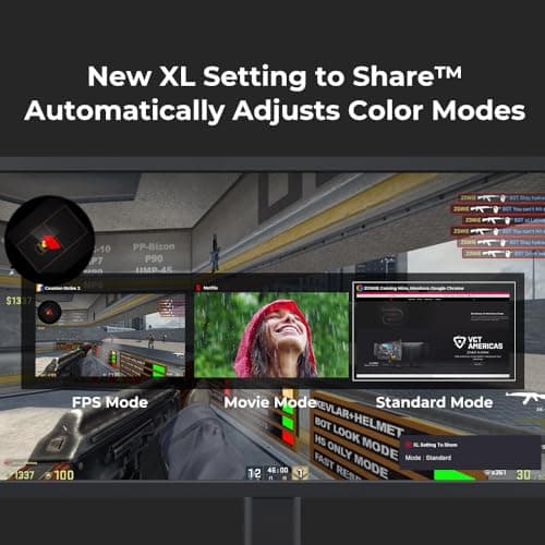 BenQ Zowie XL2546X+ 24.1 Fast TN 280Hz Gaming Monitor for Esports, Motion Clarity DyAc 2, 1080p, XL Setting to Share, S Switch, Shielding Hood, Industrial Grade Bearing Height Adjustment 9