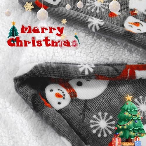 MAXEVE Christmas Heated Throw Blanket Electric Blanket Soft Cozy Heating Blanket for Couch Sofa Bed, 6 Heat Levels & 4-Hour Auto-Off, Machine Washable, FCC & ETL(50"x60", Gray Snowman) 6