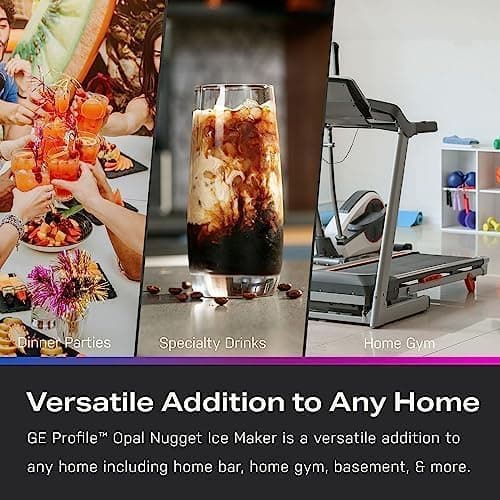GE Profile Opal 2.0 XL with 1 Gallon Tank, Chewable Crunchable Countertop Nugget Ice Maker, Scoop Included, 38 lbs in 24 Hours, Pellet Ice Machine with WiFi & Smart Connected, Black Stainless 10