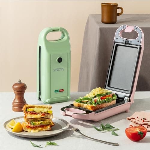 AROMA® Swap & Flip Waffle Maker with Removable Plates: 3-in-1 Panini Press, Mini Donut Maker, and Waffle Iron 6