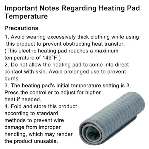 IGXHAVIZ Heating Pad for Back Pain Relief, Electric Heating Pad for Period Cramps Neck Shoulders with Belt, 4 Timer 6 Heat Setting & Auto Shut Off, 12"x24"+20" Large Moist Heat Pad for Mom,Dad 8