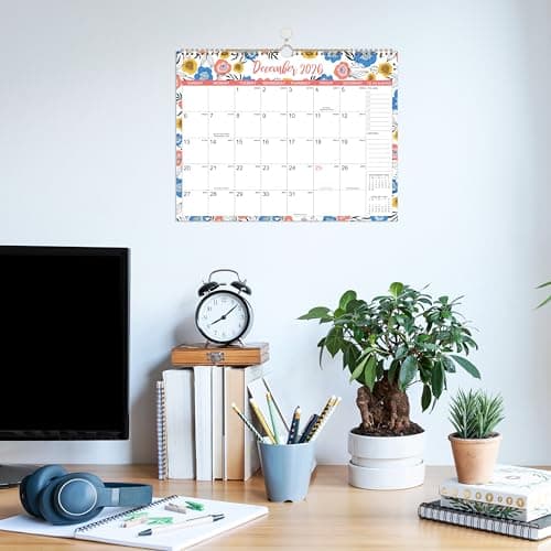 2026 Wall Calendar - Jan 2026 - Dec 2026, 12 Months Hanging Monthly Calendar 2026, 14.8" x 11.57", Twin-Wire Binding, Julian Dates, Large Block, Notes, To-do List, Thick Paper, Perfect for Organizing 6
