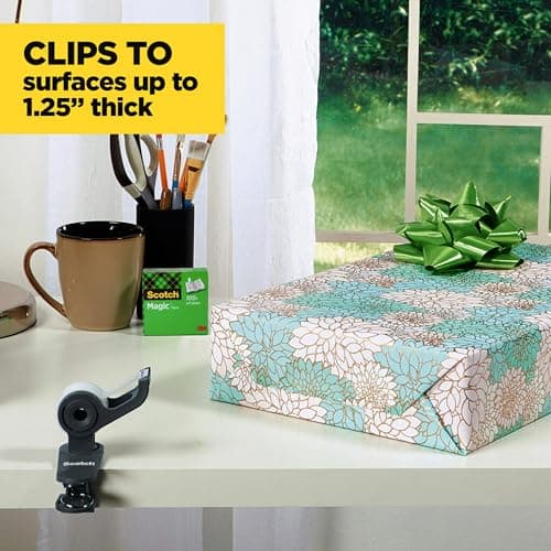 Scotch Desktop Tape Dispenser, Great for Gift Wrapping, 1 Dispenser (C19-CLIP-CCW) 5
