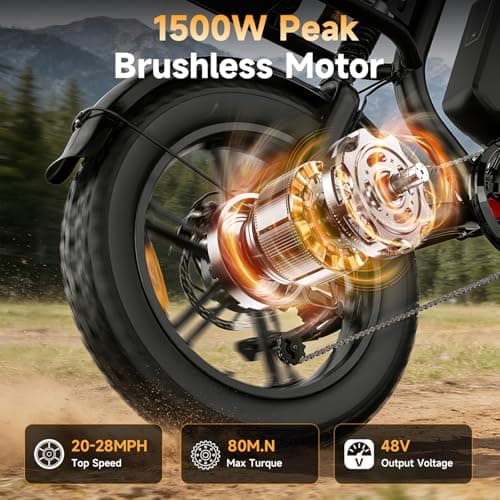 HiKeep Electric Bike for Adults - 1500W Peak Motor, 48V15.6Ah Battery, 28MPH Fat Tire Ebike with Dual Suspension, 20 × 4.0 Inch All-Terrain Tires, Dual Mechanical Disc Brake, Safety Tested to UL 2849 2