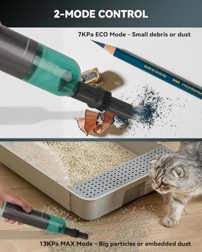 AIRWOX Cordless Handheld Vacuum, 13000Pa High Power Car Vacuum with Brushless Motor and Blower Accessories, for Home and Car Use 5