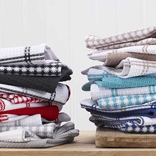 T-Fal Premium Waffle Dish Cloths: Highly Absorbent, Super Soft Long Lasting - 100% Cotton, 12"x13" Flat Waffle Dish Towel for Cleaning & Drying Dishes, (4-Pack), Sand 6