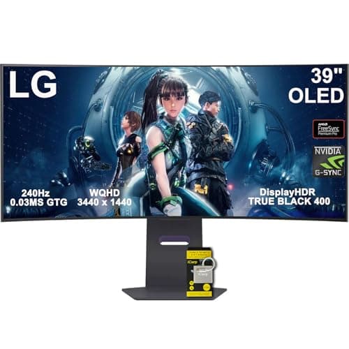 LG 39 Ultragear OLED Curved Gaming Monitor - 39" WQHD (3440x1440) OLED - 240Hz - 0.03ms GTG - 21:9-800R - HDR10 - AMD FreeSync Premium Pro - G-SYNC - DisplayHDR True Black 400 w/ICP Hub