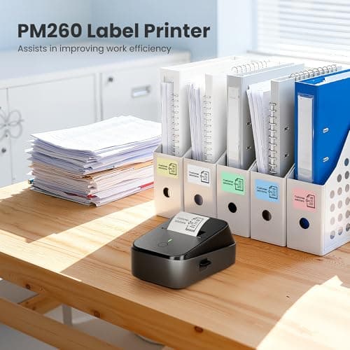 ETIKEZ PM260 Label Maker Machine with Tape, 2 Inch Label Tape Maker Bluetooth Label Printer, Inkless Portable Label Maker with Smart AI APP for Home, Kitchen, School, Office Organization, Black 6