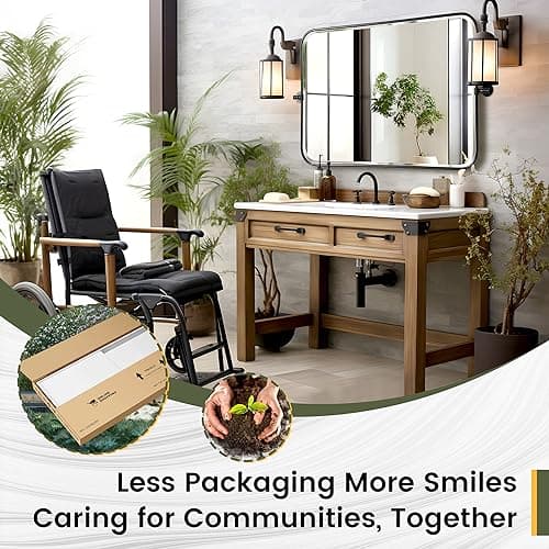 NeuType Full Length Mirror Standing Hanging or Leaning Against Wall, Large, Rectangle, Bedroom Wall-Mounted / Floor Dressing Mirror, Aluminum Alloy Thin Frame, Black, 65"x22" 6